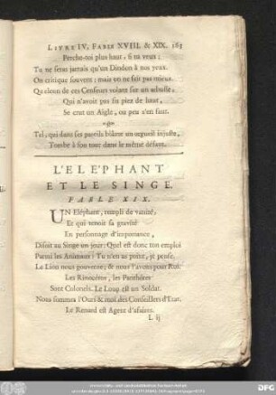 L'Elephant Et Le Signe. Fable XIX.