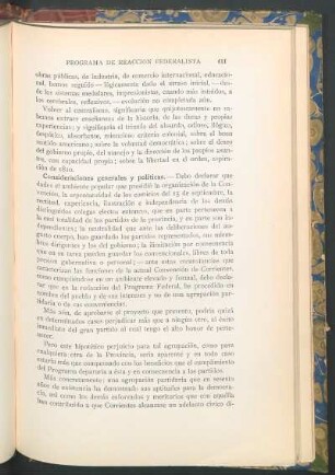 Consideraciones generales y políticas
