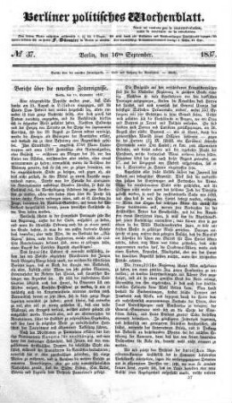 No 37, 16. September 1837