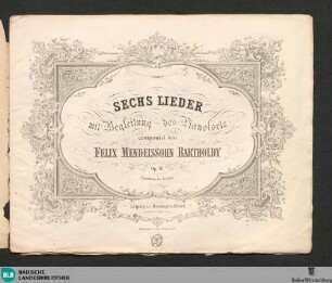 Sechs Lieder mit Begleitung des Pianoforte : op. 71