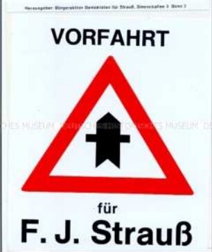 Wahlaufkleber der Bürgeraktion "Demokraten für Strauß" zur Bundestagswahl 1980