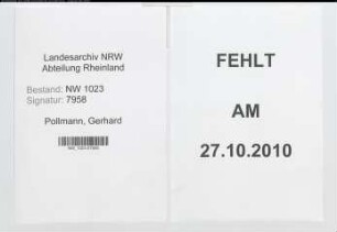 Entnazifizierung Gerhard Pollmann , geb. 13.02.1904 (Monteur)