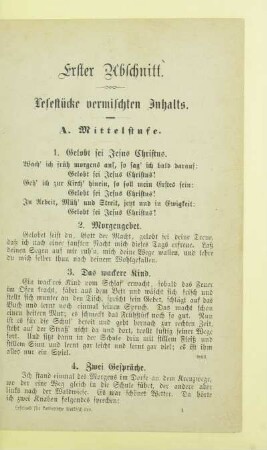 Erster Abschnitt. Lesestücke vermischten Inhalts
