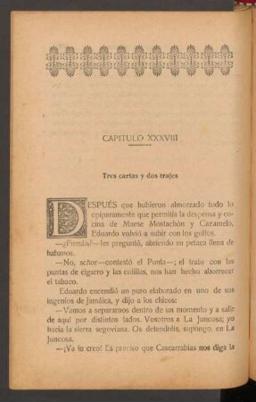 Capítulo XXXVIII - Tres cartas y dos trajes