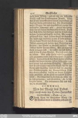 CCXXXIII. Von der Macht des Todes. Also muß man des Todes Bitterkeit vertreiben. 1. Sam. 14, 32.