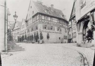 Kronach, Restaurant am scharfen Eck : Kronach. Restauration zum scharfen Eck (Geburtshaus von Lucas Cranach). Lukas-Cranach-Straße 2. Eckansicht