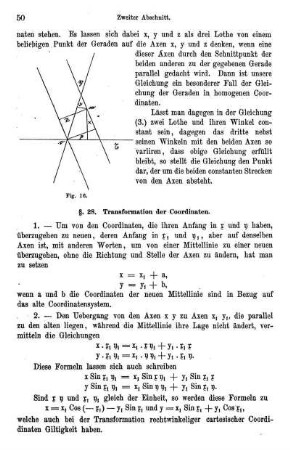 § 28. Transformation der Coordinaten.