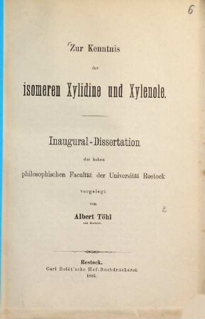 Zur Kenntnis der isomeren Xylidine und Xylenole