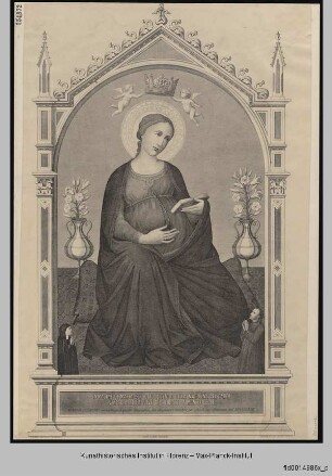 Madonna del Parto in gotisierendem Rahmen
