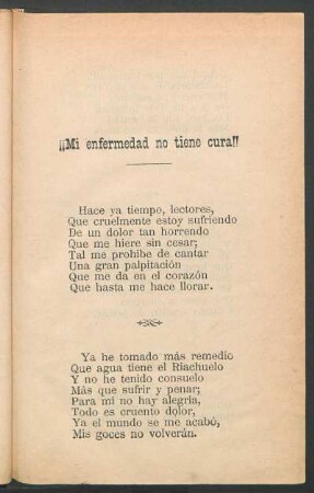 ¡¡Mi enfermedad no tiene cura!!