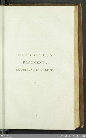 Sophoclis fragmenta ex editione Bruckiana