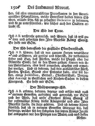 Der Eid betreffend die geistliche Oberherrschaft