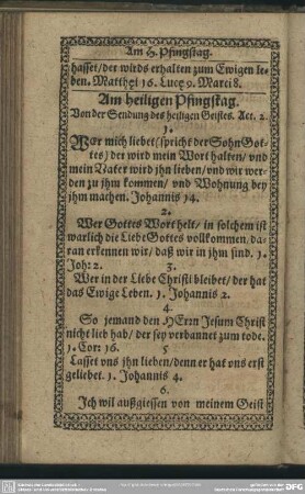 Am heiligen Pfingsttag