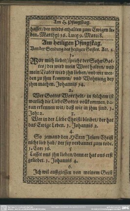 Am heiligen Pfingsttag