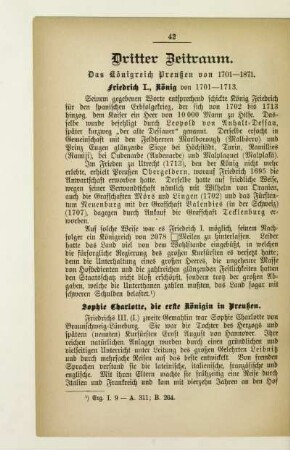 Dritter Zeitraum. Das Königreich Preußen von 1701 - 1871