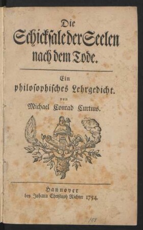 Die Schicksale der Seelen nach dem Tode : Ein philosophisches Lehrgedicht