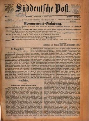 Süddeutsche Post : unabhängiges demokratisches Organ und allgemeine deutsche Arbeiterzeitung, 1877 = Jg. 9