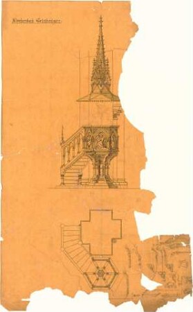 Schmidt, Heinrich von; Gelnhausen; Marienkirche, Restaurierung - Grundriss, Ansicht, Details