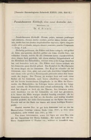 Pseudolimnaeum Eichhoffi, eine neue deutsche Art.