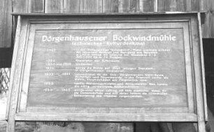 Hoyerswerda-Dörgenhausen. Bockmühle, Hinweistafel