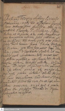 Lebenslauf von Christian Friedrich Müller.