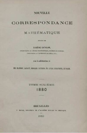 6: Nouvelle correspondance mathématique