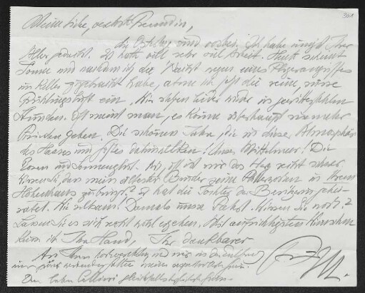 Brief von Fritz von Unruh an Margarete Hauptmann