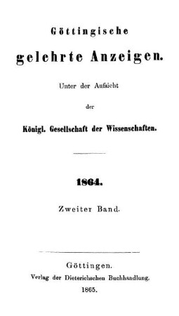 1864,2: Göttingische gelehrte Anzeigen