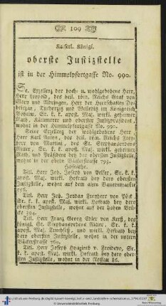 Kaiserl. Königl. oberste Justizstelle.