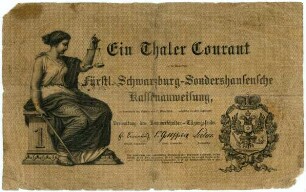 Geldschein, 1 Taler Courant, 11.3.1854