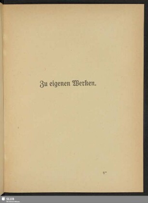 Zu eigenen Werken