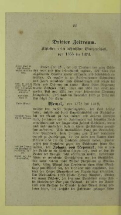 Dritter Zeitraum. Schlesien unter böhmischer Oberherrschaft, von 1355 bis 1474