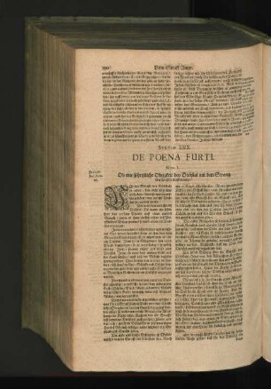 SECTIO XIIX. De Poena Furti. NUM. I. Ob eine Christliche Obrigkeit den Diebstahl mit dem Strang oder Hencken straffeb möge?