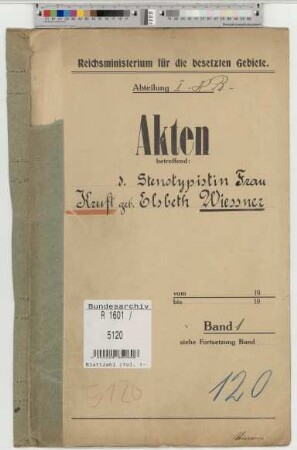 Kruft, Elsbeth, geb. 27.9.1896, Stenotypistin
