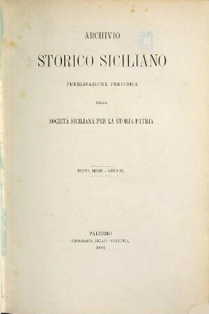 Archivio storico siciliano. 9. 1884