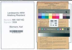 Entnazifizierung Karl Biermann , geb. 24.05.1906 (Gaertner)