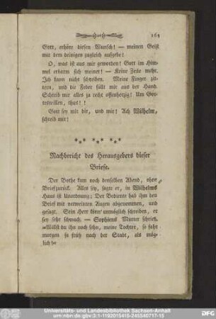 Nachbericht des Herausgebers dieser Briefe.