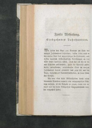 Fünfte Abtheilung. Siebzehntes Jahrhundert