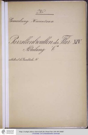 No. 28 Gemarkung Heusenstamm, Flur XIV, Abteilung CII