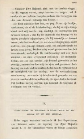 IV. Nader betoog der nuttigheid en regtmatigheid van het ontslag van den Heer Kruseman