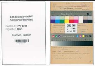 Entnazifizierung Johann Klassen , geb. 25.07.1902 ()