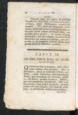Caput VII. De Iure Circa Bona Et Munera Civitatis