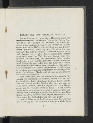 Erlebnisse von Wilhelm Perthes