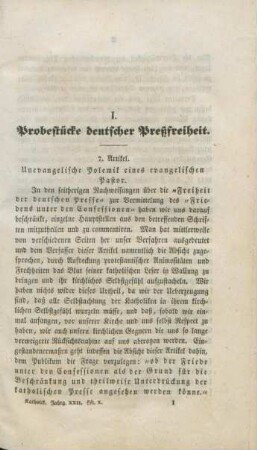 1-18 Probestücke deutscher Preßfreiheit : siebter Artikel