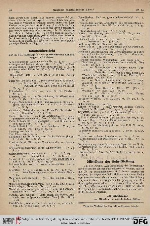 Mitteilung der Schriftleitung