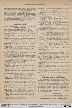 Mitteilung der Schriftleitung