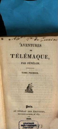 Aventures de Télémaque, 1