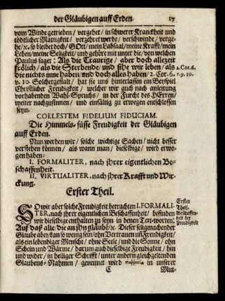 Erster Theil. [Beschaffenheit der Freudigkeit.]