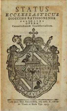 Status ecclesiasticus Dioecesis Ratisbonensis. 1803, 1803