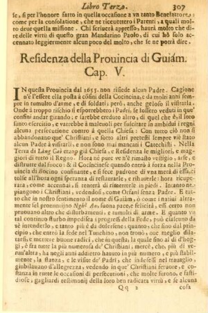 Cap. V. Residenza della Provincia di Guiám